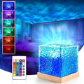 Water Ripple Night Light Rotating LED Lamp | Acrylic Dynamic Ocean Wave Projector Light | Aesthetic Sparkling Bedroom, Living Room & Office Decor