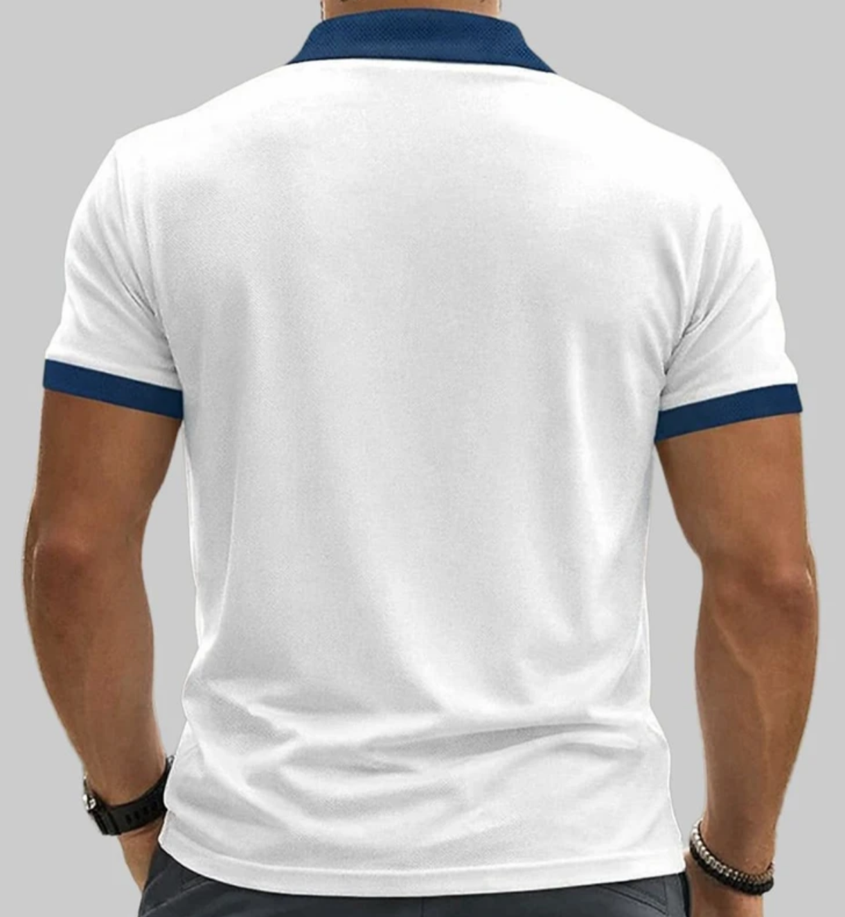 Men's White Abstract Printed Polo T-Shirt | Premium Cotton Blend | Regular Fit | Half Sleeve