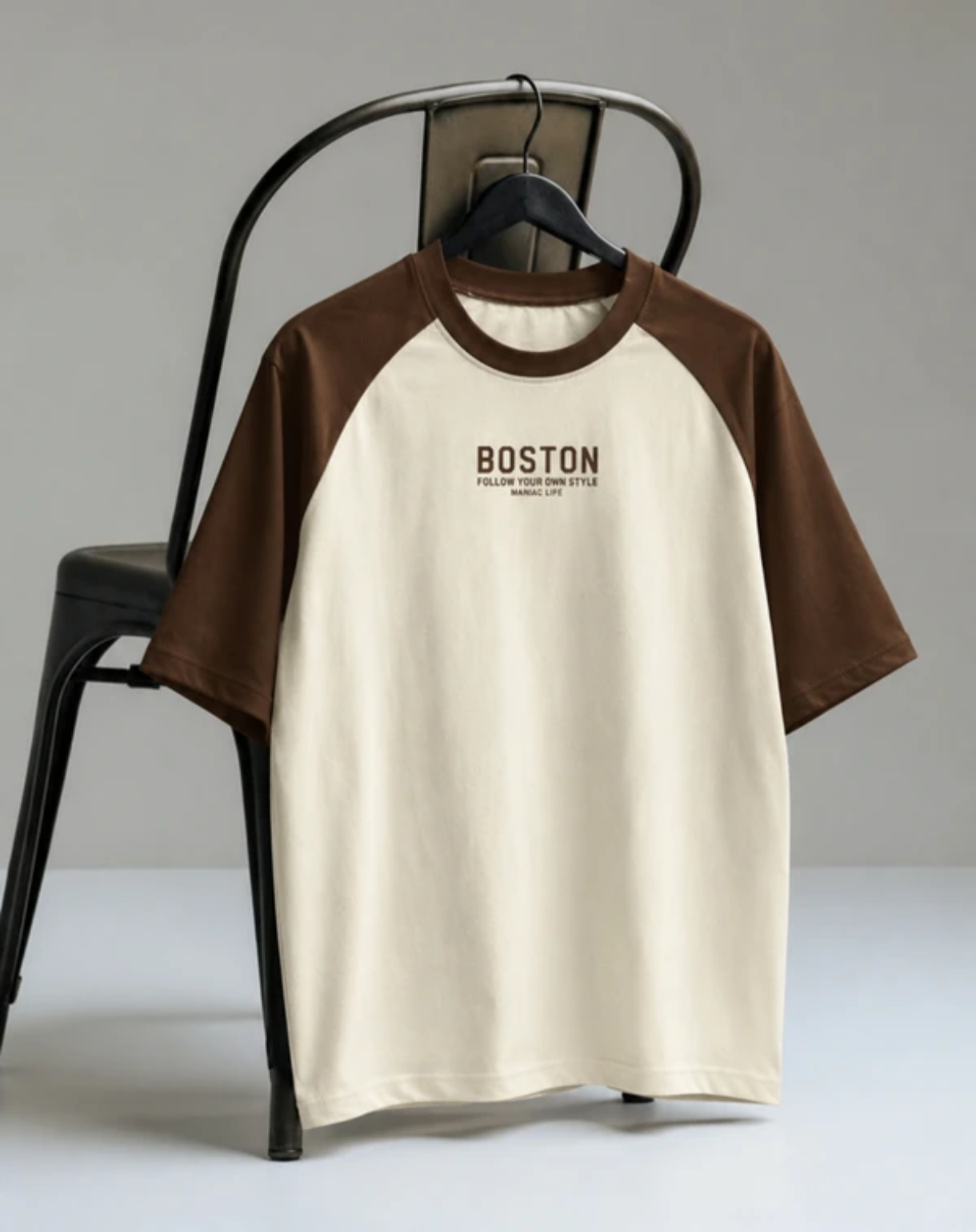 Boston Colorblock Raglan Half Sleeve Oversized T-Shirt